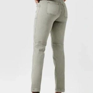 SPANX STRETCH TWILL STRAIGHT LEG PANT OLIVE GREEN MEDIUM